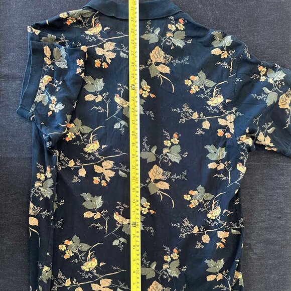 Bird print, black polo shirt - Picture 5 of 9